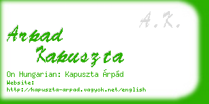 arpad kapuszta business card